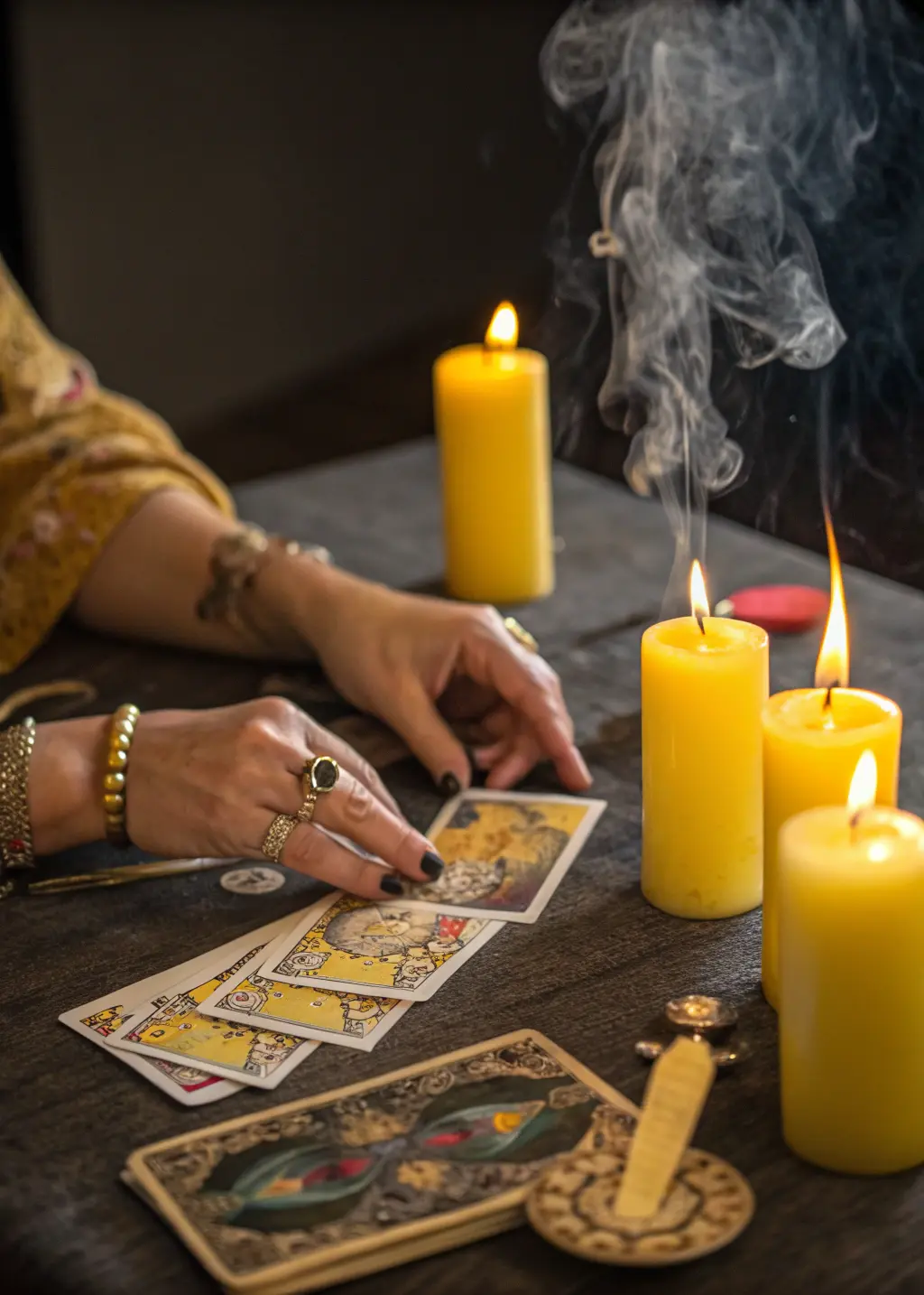 Гадалка держит в руках старинную книгу